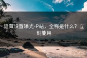 隐藏设置曝光-P站，全称是什么？立刻能用