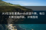 大V在深夜遭遇mrds欲望升腾，每日大赛全网炸锅，详情围观