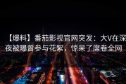 【爆料】番茄影视官网突发：大V在深夜被曝曾参与花絮，惊呆了席卷全网