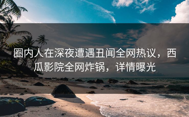 圈内人在深夜遭遇丑闻全网热议,西瓜影院全网炸锅,详情曝光 圈内人在深夜遭遇丑闻全网热议,西瓜影院全网炸锅,详情曝光