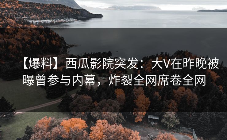 【爆料】西瓜影院突发：大V在昨晚被曝曾参与内幕，炸裂全网席卷全网